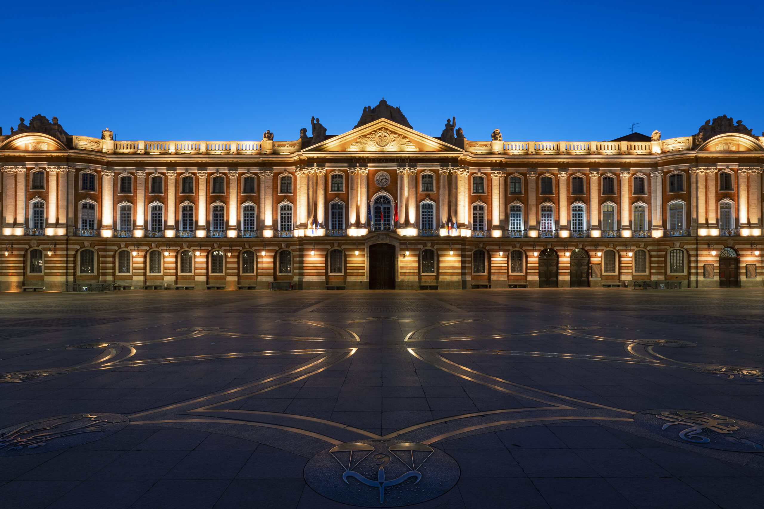 View of Capitole or City Hall is the municipal administration of the Toulouse city